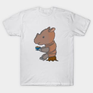 Rhino drinking a cup of tea T-Shirt